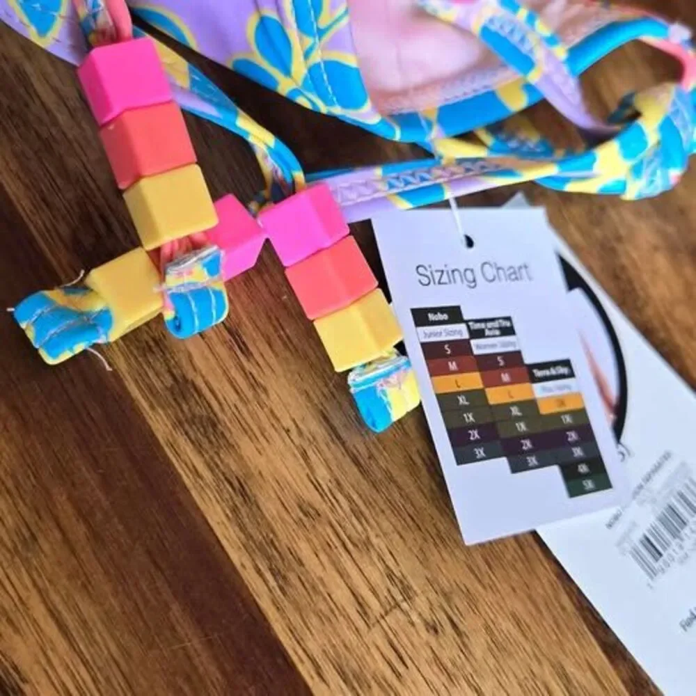 Time and Tru Women's Side Tie Bikini Bottom Multicolor Size M (8-10) NWT